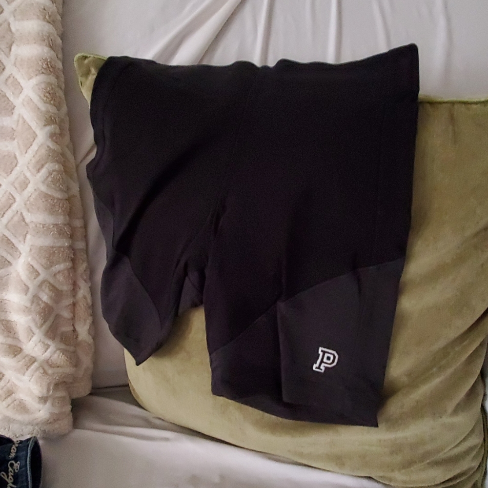 Pink high waisted cotton work out shorts